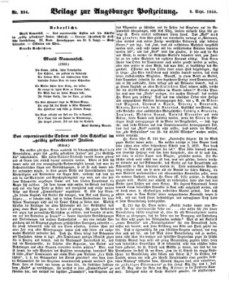 Augsburger Postzeitung Samstag 8. September 1855