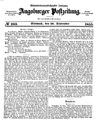 Augsburger Postzeitung Mittwoch 26. September 1855