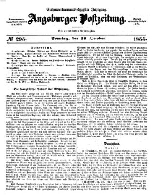 Augsburger Postzeitung Sonntag 28. Oktober 1855