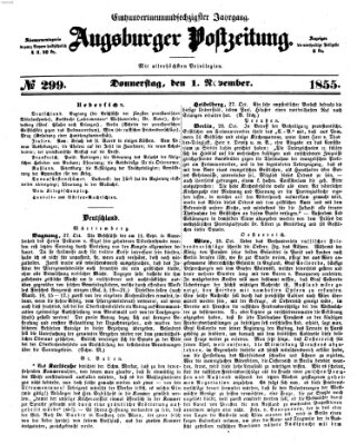 Augsburger Postzeitung Donnerstag 1. November 1855