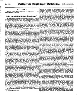 Augsburger Postzeitung Mittwoch 12. Dezember 1855