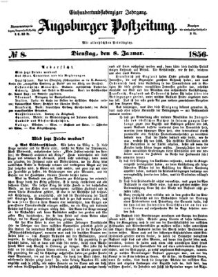 Augsburger Postzeitung Dienstag 8. Januar 1856