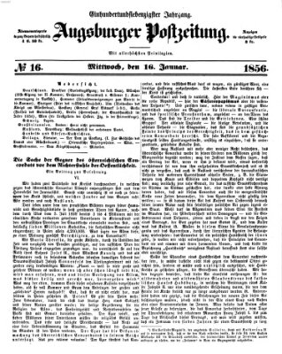 Augsburger Postzeitung Mittwoch 16. Januar 1856
