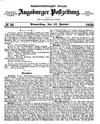 Augsburger Postzeitung Donnerstag 31. Januar 1856