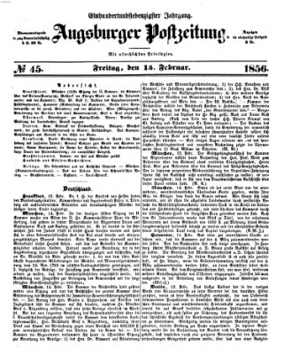 Augsburger Postzeitung Freitag 15. Februar 1856