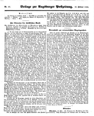 Augsburger Postzeitung Donnerstag 21. Februar 1856
