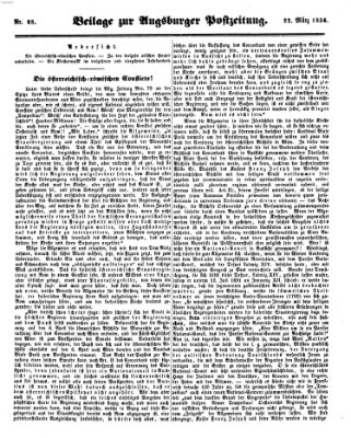 Augsburger Postzeitung Samstag 22. März 1856