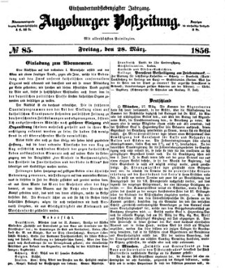 Augsburger Postzeitung Freitag 28. März 1856