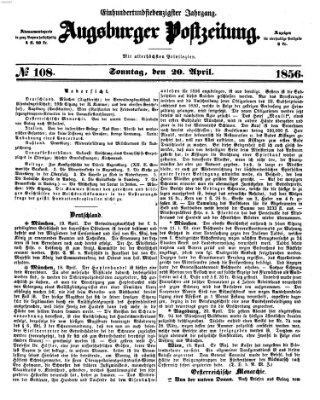 Augsburger Postzeitung Sonntag 20. April 1856