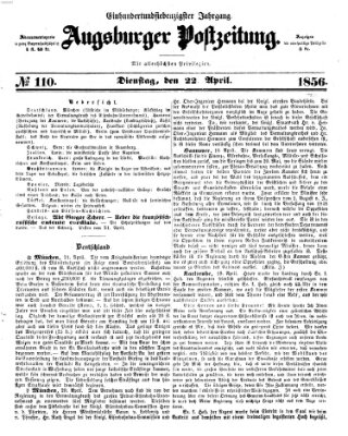 Augsburger Postzeitung Dienstag 22. April 1856