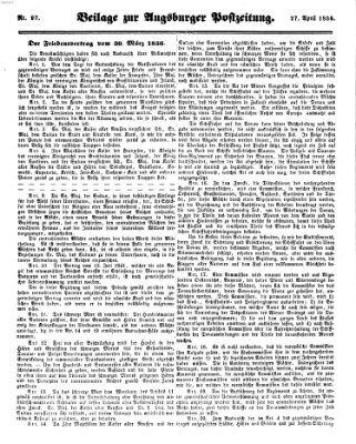 Augsburger Postzeitung Sonntag 27. April 1856