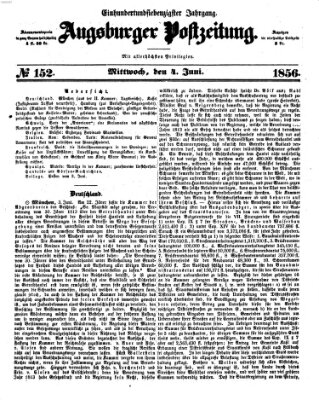 Augsburger Postzeitung Mittwoch 4. Juni 1856