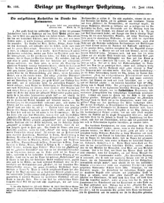 Augsburger Postzeitung Donnerstag 12. Juni 1856