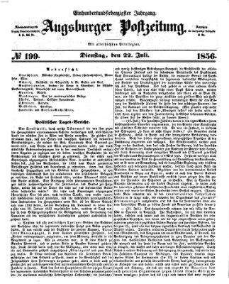 Augsburger Postzeitung Dienstag 22. Juli 1856