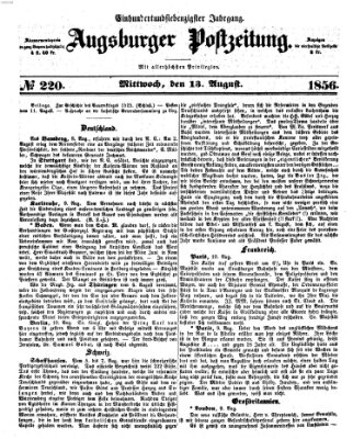 Augsburger Postzeitung Mittwoch 13. August 1856