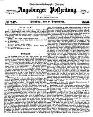 Augsburger Postzeitung Dienstag 9. September 1856