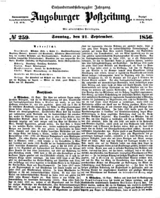 Augsburger Postzeitung Sonntag 21. September 1856