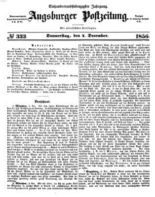 Augsburger Postzeitung Donnerstag 4. Dezember 1856