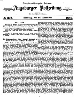 Augsburger Postzeitung Sonntag 14. Dezember 1856