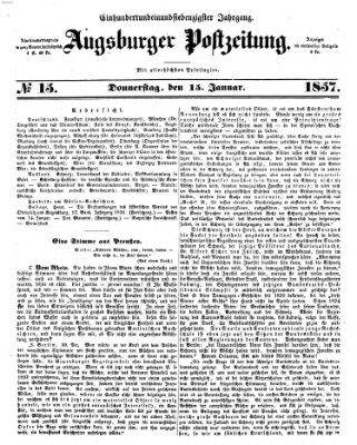 Augsburger Postzeitung Donnerstag 15. Januar 1857