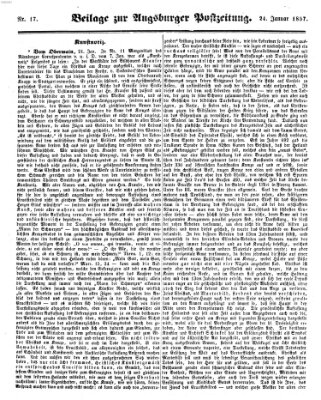 Augsburger Postzeitung Samstag 24. Januar 1857