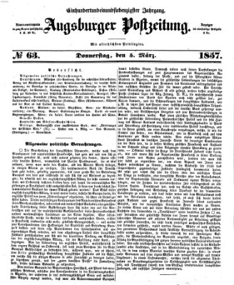Augsburger Postzeitung Donnerstag 5. März 1857