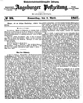 Augsburger Postzeitung Donnerstag 9. April 1857