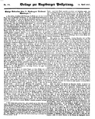 Augsburger Postzeitung Dienstag 14. April 1857