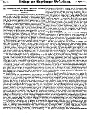 Augsburger Postzeitung Samstag 18. April 1857