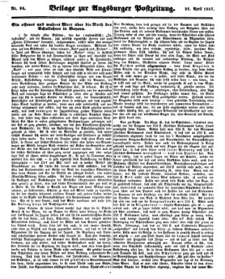 Augsburger Postzeitung Dienstag 28. April 1857