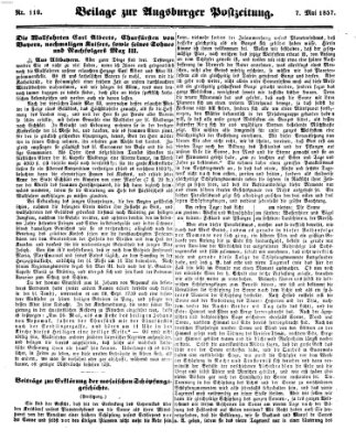 Augsburger Postzeitung Donnerstag 7. Mai 1857