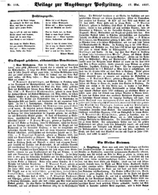 Augsburger Postzeitung Sonntag 17. Mai 1857
