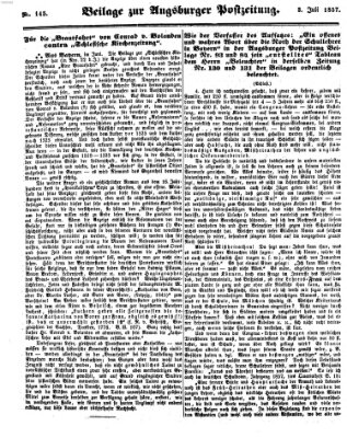 Augsburger Postzeitung Freitag 3. Juli 1857