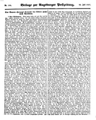 Augsburger Postzeitung Samstag 25. Juli 1857