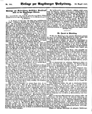 Augsburger Postzeitung Donnerstag 20. August 1857