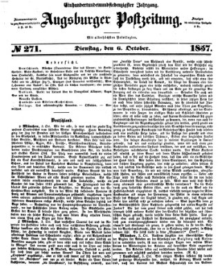 Augsburger Postzeitung Dienstag 6. Oktober 1857