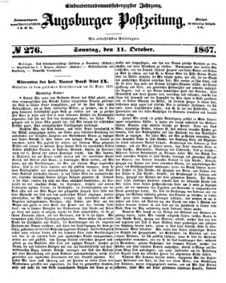 Augsburger Postzeitung Sonntag 11. Oktober 1857