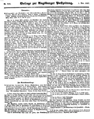 Augsburger Postzeitung Sonntag 1. November 1857