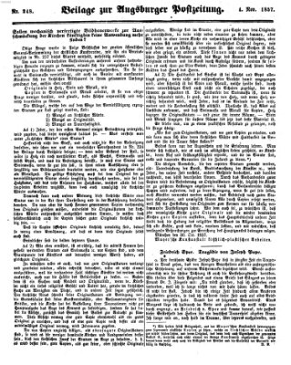 Augsburger Postzeitung Mittwoch 4. November 1857
