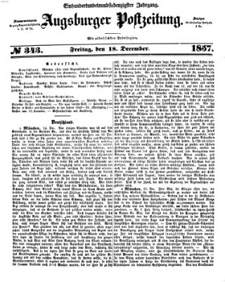 Augsburger Postzeitung Freitag 18. Dezember 1857