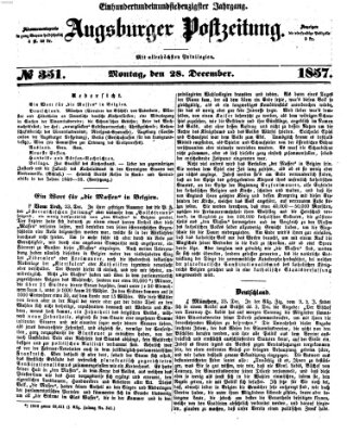 Augsburger Postzeitung Montag 28. Dezember 1857
