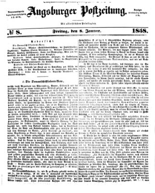 Augsburger Postzeitung Freitag 8. Januar 1858
