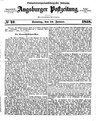 Augsburger Postzeitung Sonntag 10. Januar 1858