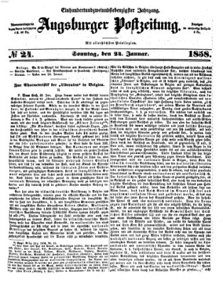 Augsburger Postzeitung Sonntag 24. Januar 1858