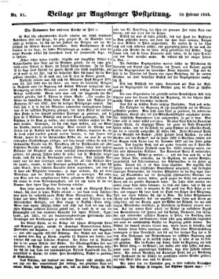 Augsburger Postzeitung Mittwoch 10. Februar 1858