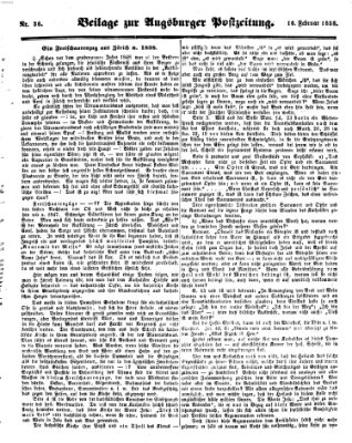 Augsburger Postzeitung Dienstag 16. Februar 1858