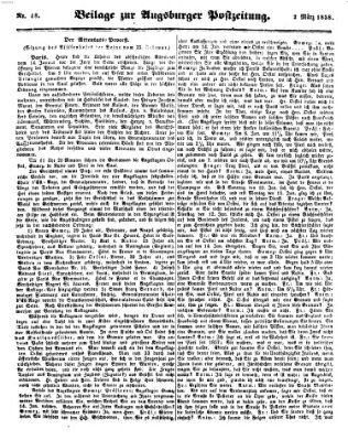 Augsburger Postzeitung Dienstag 2. März 1858