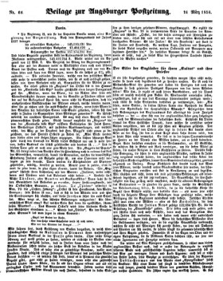 Augsburger Postzeitung Mittwoch 24. März 1858