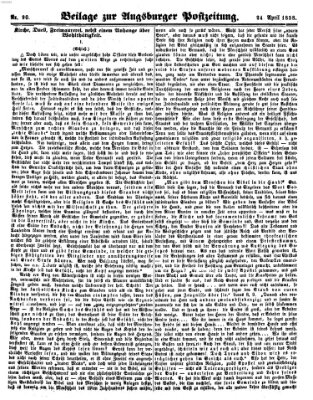 Augsburger Postzeitung Samstag 24. April 1858
