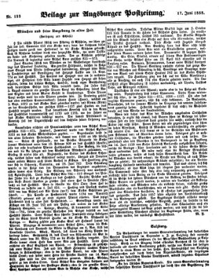 Augsburger Postzeitung Donnerstag 17. Juni 1858